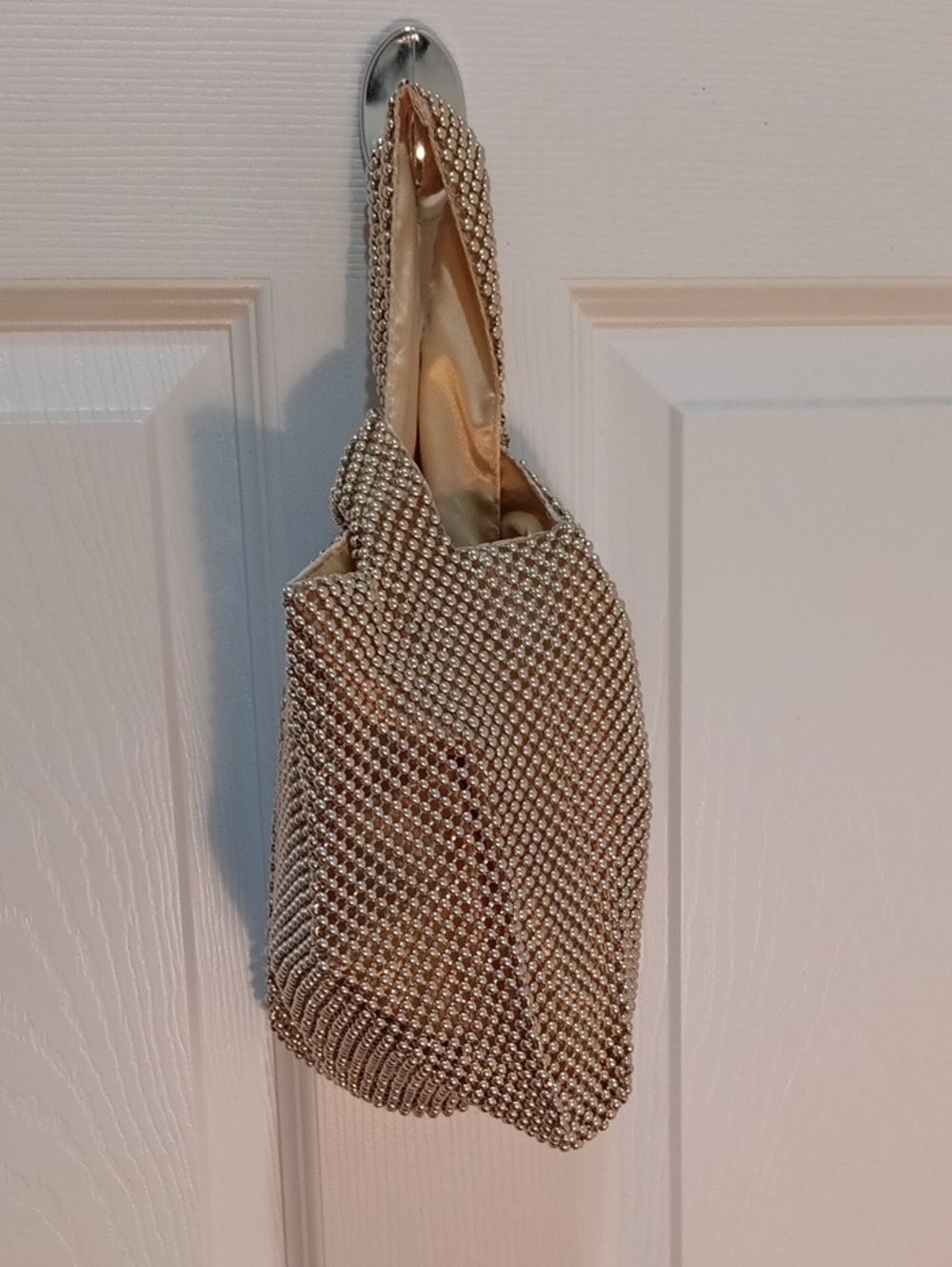 Jessica McClintock Gold Mesh Wristlet Clutch